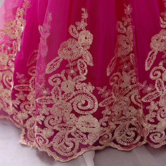 Luxury Lace Flower Wedding Birthday dream dress with headband 5008 - Picture 7 of 8